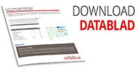 Et datablad fyldt med tekst og et diagram vist ved siden af teksten "DOWNLOAD DATABLAD".